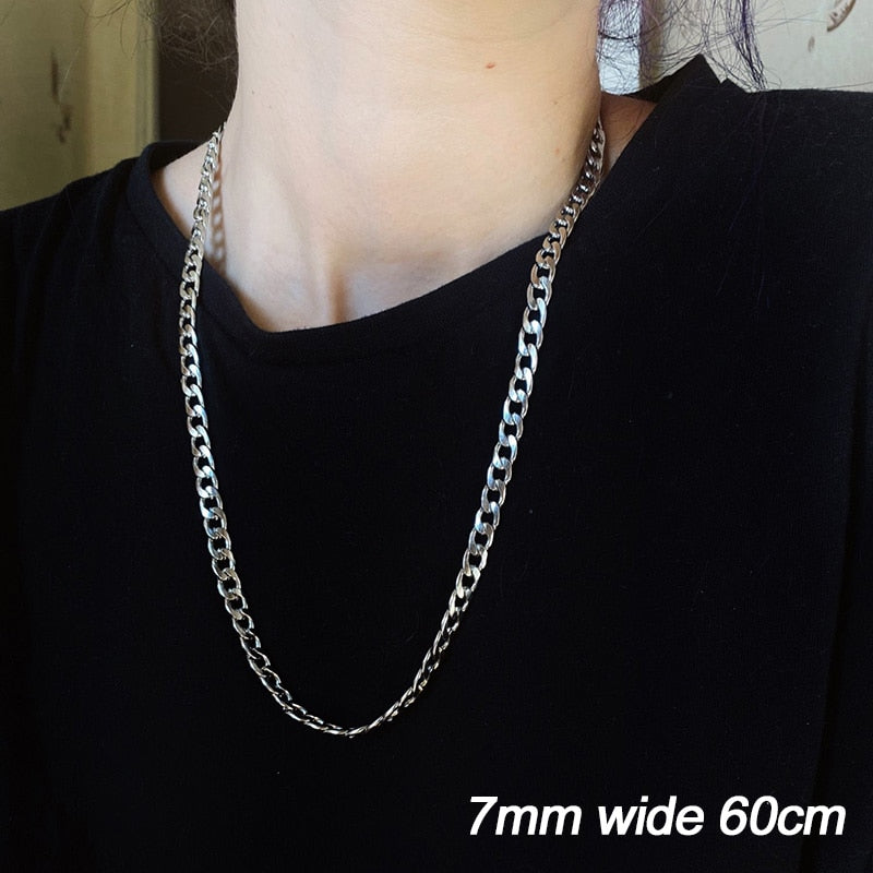 Stainless Steel Cuban Chain Necklaces for Women And Men