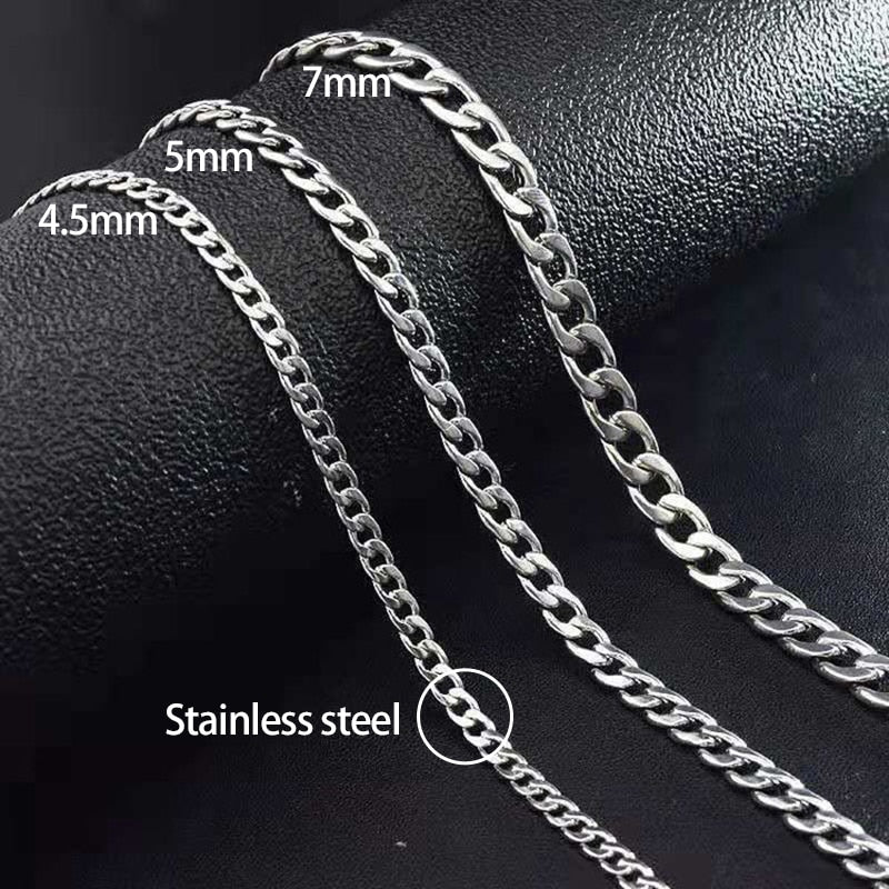 Stainless Steel Cuban Chain Necklaces for Women And Men