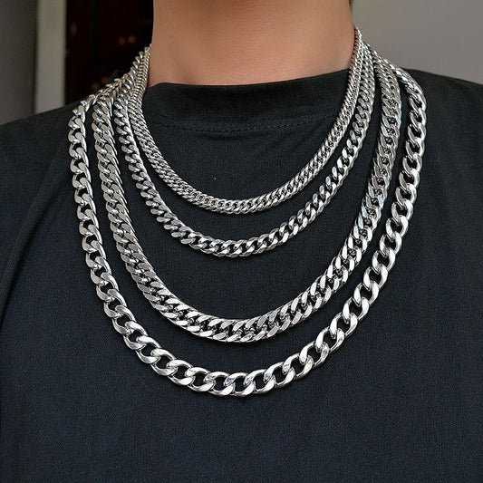 Stainless Steel Cuban Chain Necklaces for Women And Men